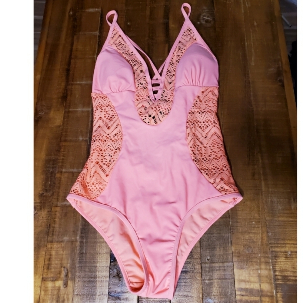 Tinibikini Crocheted Side Swimsuit Sz Small